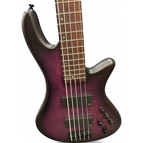 Schecter Guitar Research Used Schecter Guitar Research Limited Edition Stiletto Studio 5 5 String Bass Trans Purple Electric Bass Guitar.gc