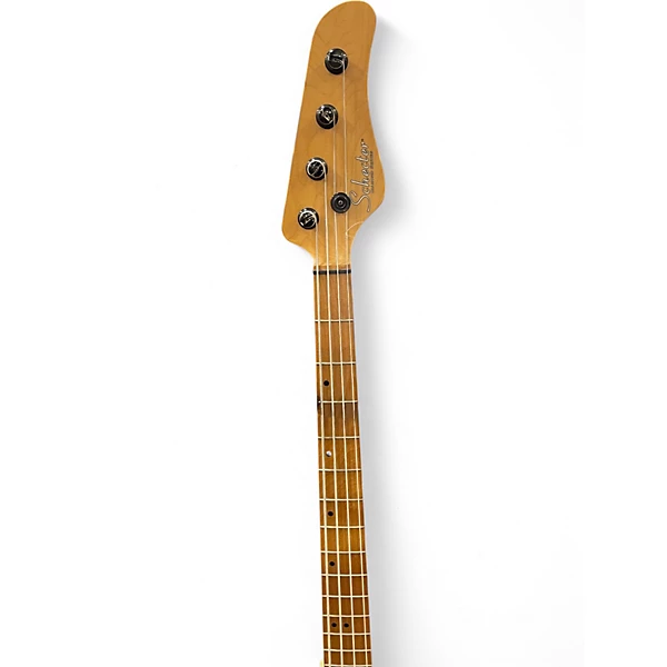 Used 2019 Schecter Guitar Research Nikki Sixx Signature White Electric Bass Guitar