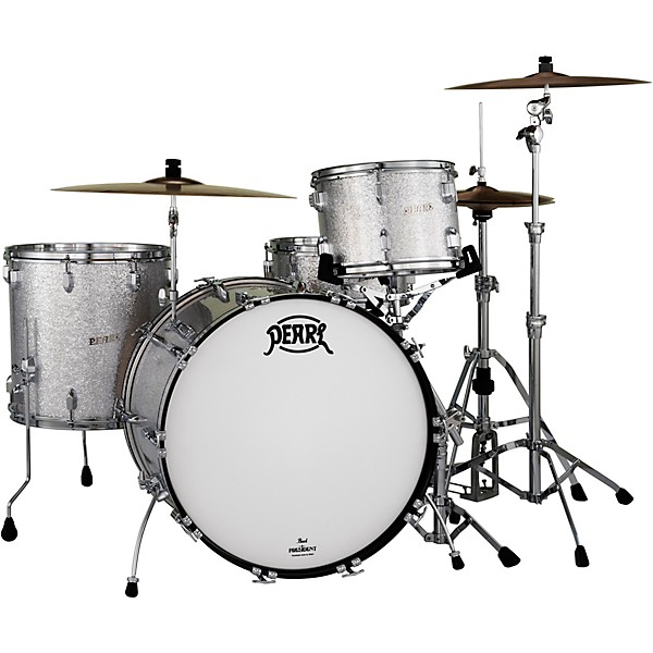 Pearl President Series Deluxe 3 Piece Shell Pack with 24 in. Bass Drum Silver Sparkle