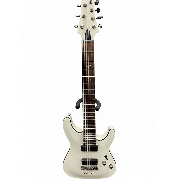 Schecter Guitar Research Used Schecter Guitar Research Demon 7 String White Solid Body Electric Guitar