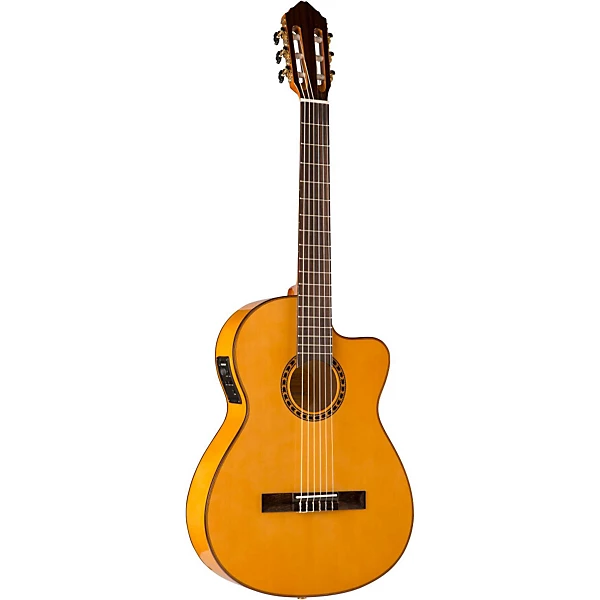 Lucero LFB250Sce Spruce Cypress Thinline Acoustic Electric Classical Guitar Level 2 Natural