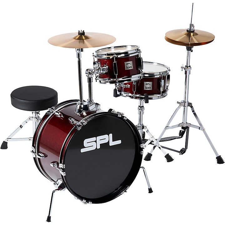 Sound Percussion Labs Lil' Kicker 3 Piece Junior Drum Set Dark Red