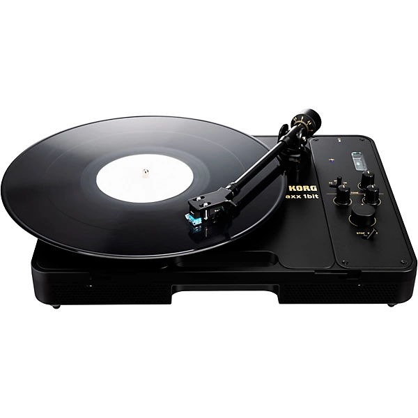 handytraxx 1bit High Resolution Portable Record Player with NuTube Black Gold