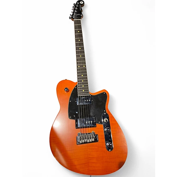 Reverend Used Reverend REEVES GABRELS SIGNATURE SATIN ORANGE FLAME Solid Body Electric Guitar.gc