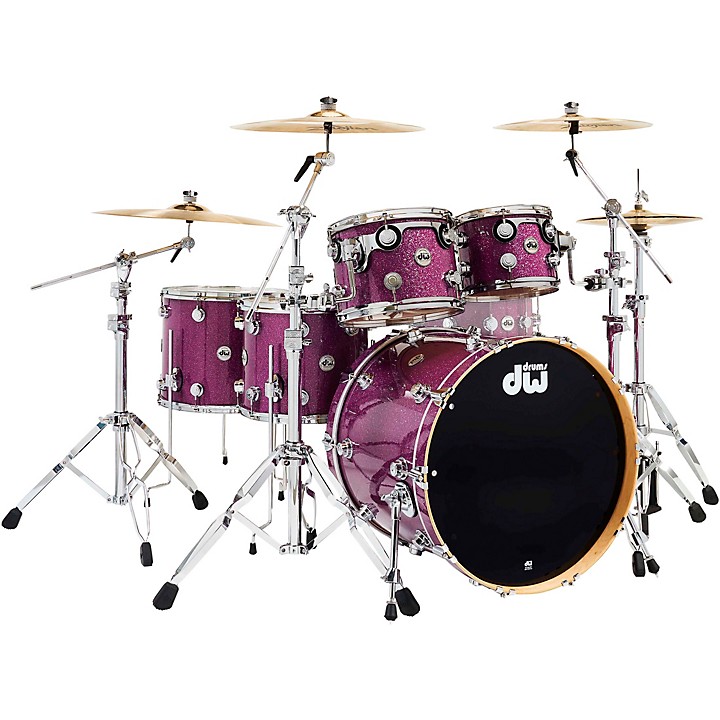DW 5 Piece Collectors SSC Maple Finish Ply Shell Pack with 22 in. Bass Drum   Purple Glass