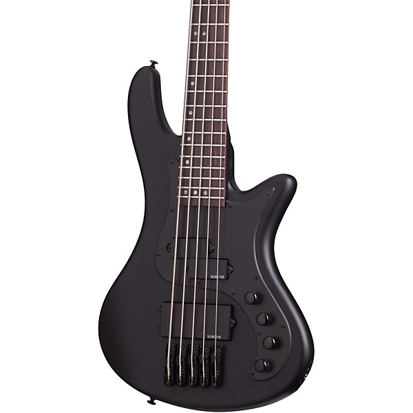 Schecter Guitar Research Stiletto Stealth 5 5 String Electric Bass Guitar Satin Black