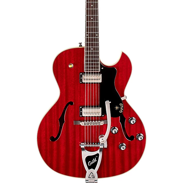 Guild Starfire III Hollowbody Archtop Electric Guitar With Guild Vibrato Tailpiece Cherry Red