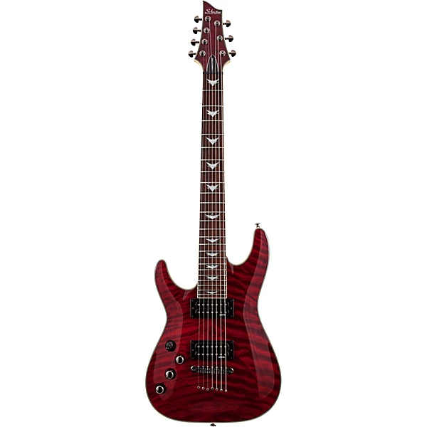 Schecter Guitar Research Omen Extreme 7 Left Handed Electric Guitar Black Cherry
