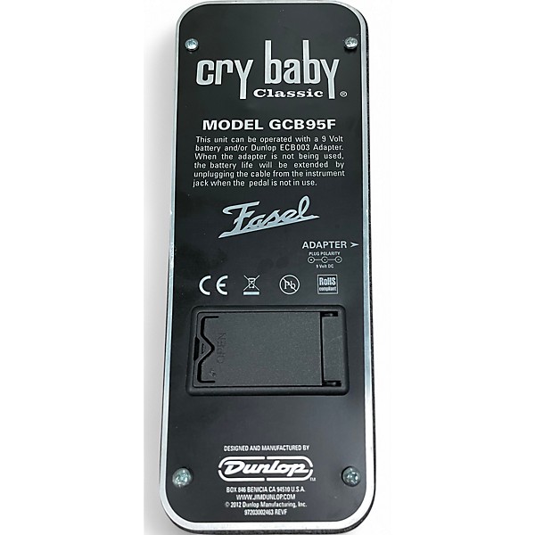 Used Dunlop GCB95F Crybaby Classic Wah With Fasel Inductor Effect Pedal