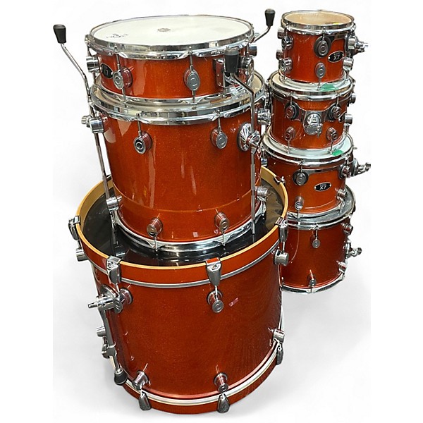 PDP by DW Used PDP by DW 7 Piece X7 Series Orange Sparkle Drum Kit.gc