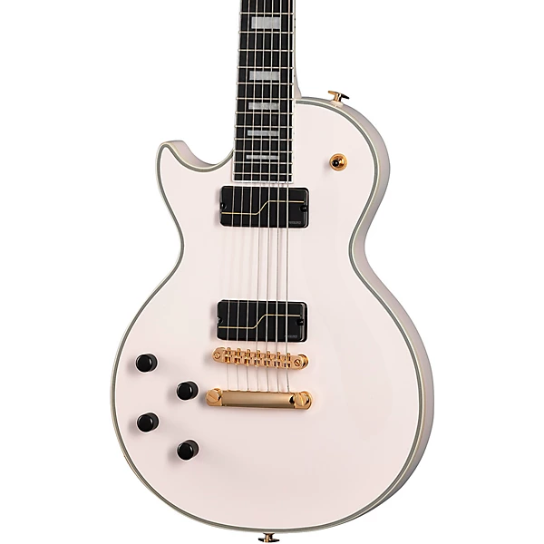 Matt Heafy Origins Les Paul Custom 7 String Left Handed Electric Guitar Bone White