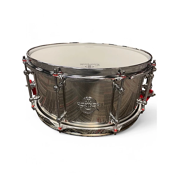 Dunnett Used Dunnett 65X14 Chrome Plated Stainless Steel Snare Stainless Steel Drum.gc