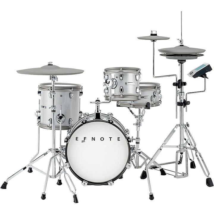 EFNOTE mini Acoustic Designed Electronic Drum Set White Sparkle