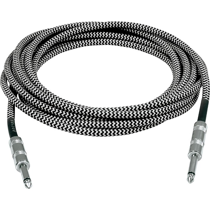 Standard Instrument Cable Silver Tweed 20 ft Black and Silver