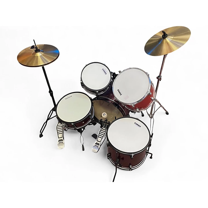 Ludwig Used Ludwig 4 Piece pocket kit Chrome Red Metallic Drum Kit.gc