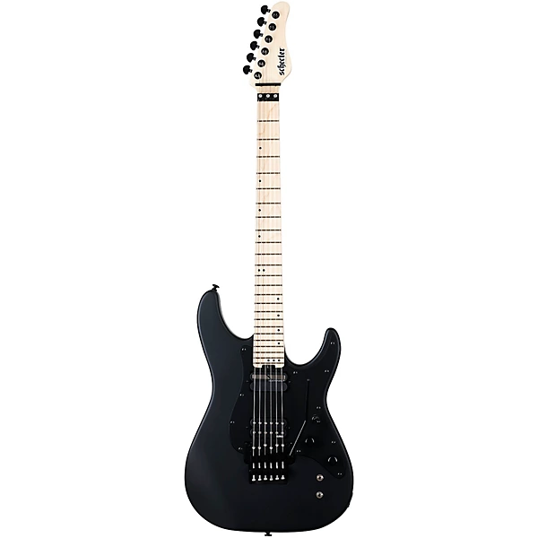 Sun Valley Super Shredder Floyd Rose Electric Guitar Satin Black Black Pickguard