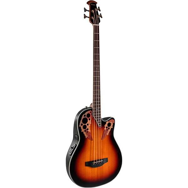 Ovation CEB44 1N G Celebrity Elite Mid Depth Acoustic Electric Bass Guitar New England Burst