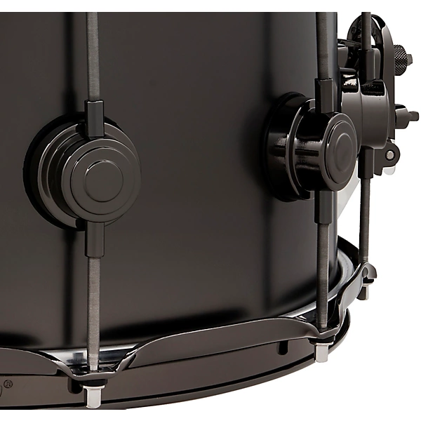 Collectors Series Satin Black Over Brass Snare Drum With Satin Chrome Hardware