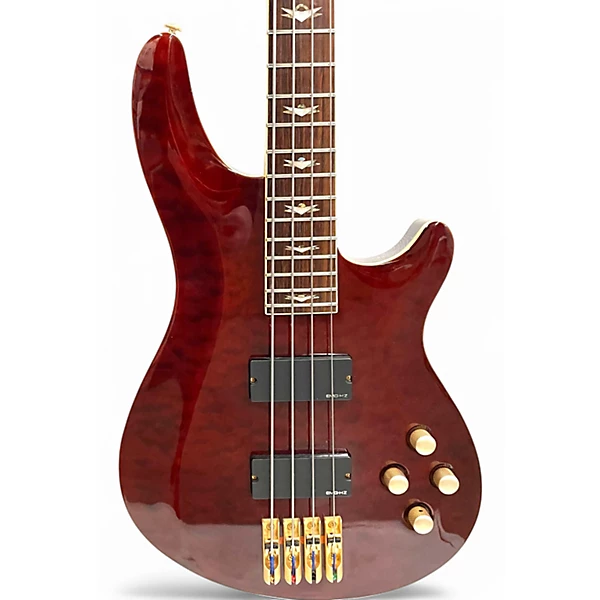 Used Schecter Guitar Research DIAMOND SERIES C 4 Maroon Electric Bass Guitar