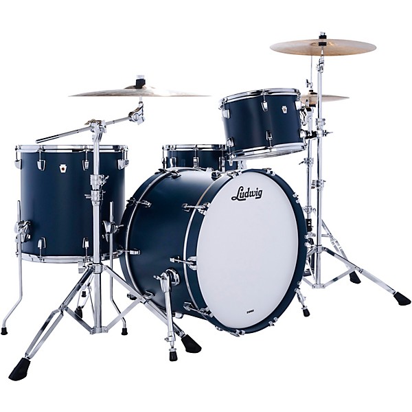 Ludwig Heritage Cherry 3 Piece Fab Shell Pack with 22 Bass Drum Level 1 Resolute Blue M20347004001000.gc