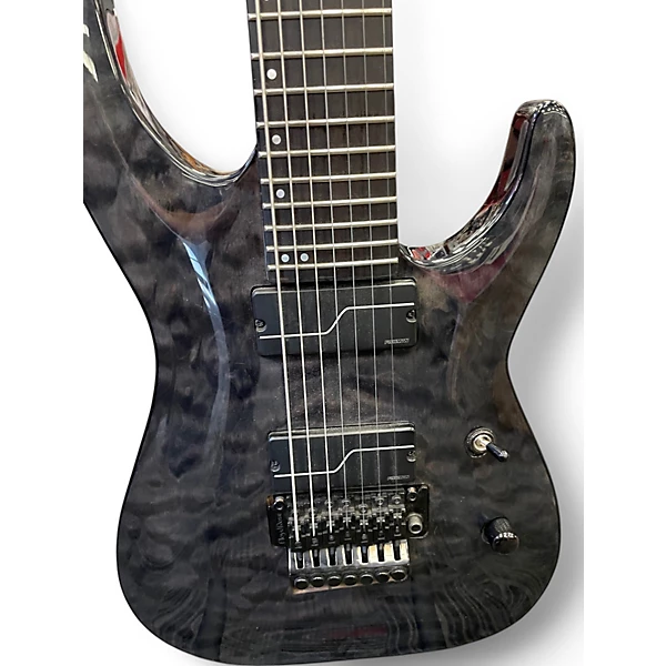 Used ESP BUZ 7 Trans Black Solid Body Electric Guitar