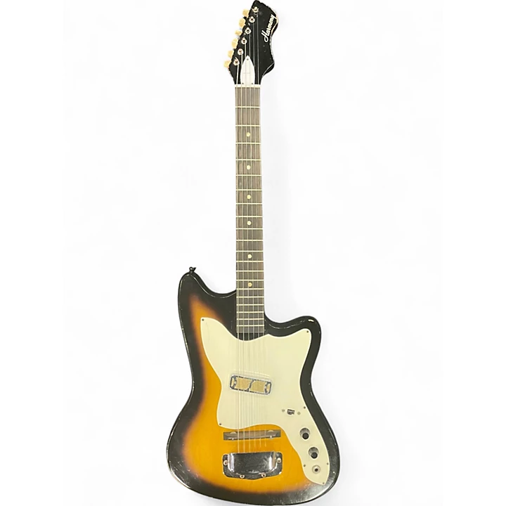 Vintage 1960s Harmony Bobkat Sunburst Solid Body Electric Guitar
