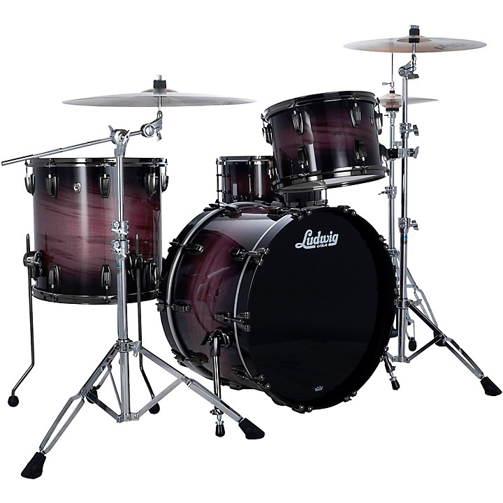 Ludwig Maple Exotic 3 Piece FAB Shell Pack with 22 in. Bass Drum Amethyst Burst