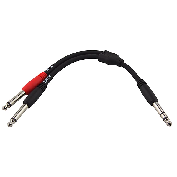 Y Cable Stereo 1 4M to Dual Mono 1 4M 6 in