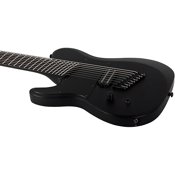 Schecter Guitar Research PT 8 MS Black Ops Left Handed Electric Guitar Satin Black Open Pore