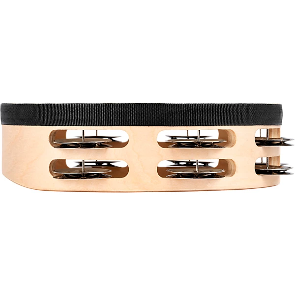 Double Row Headed Wood Tambourine Natural 8 in