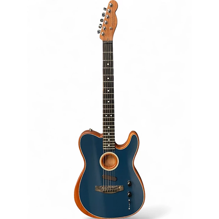 Fender Used 2023 Fender American Acoustasonic Telecaster Steel Blue Acoustic Electric Guitar.gc