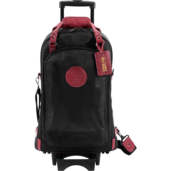 Triple Trumpet Wheelie or 2 Trumpets Piccolo Black Synthetic with Burgundy Leather Trim