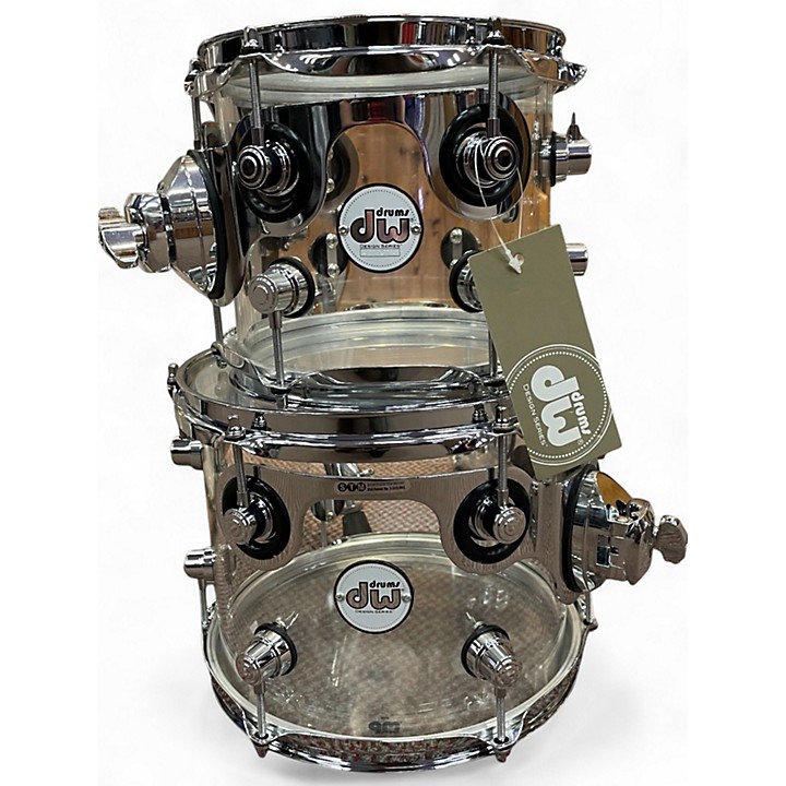 Used DW 8 Piece Design Series Acrylic Clear Drum Kit