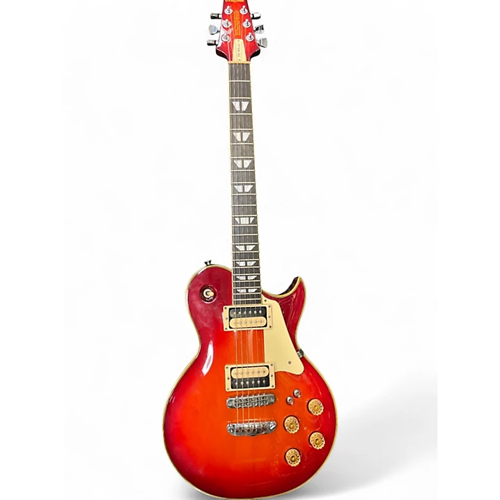 Vintage 1980s Aria Pro II PE 60 3 Tone Sunburst Solid Body Electric Guitar