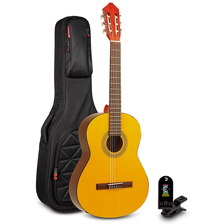 Lucero LC100 Nylon String Classical Acoustic Guitar Pack Natural
