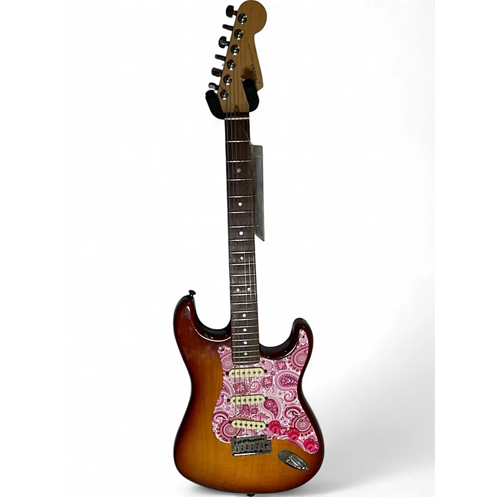 Used Fender American Deluxe Ash Stratocaster Tobacco Burst Solid Body Electric Guitar