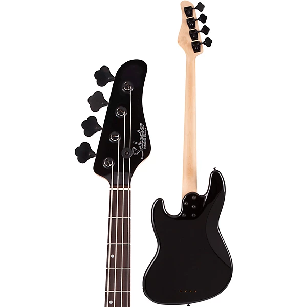 Schecter Guitar Research J 4 Rosewood Fingerboard Electric Bass Gloss Black Black Pickguard