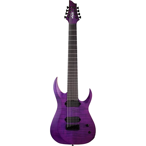 Schecter Guitar Research John Browne Tao 8 Electric Guitar Satin Trans Purple