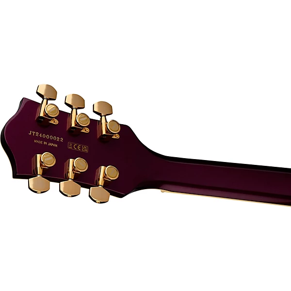 Broadkaster Jr LX Center Block with String Thru Bigsby and Gold Hardware Electric Guitar Blackberry