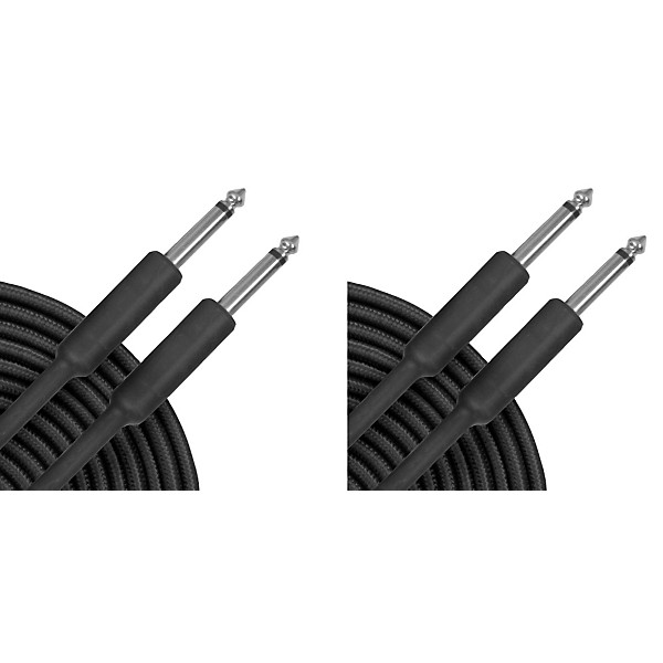 Braided Instrument Cable Black 20 ft 2 Pack
