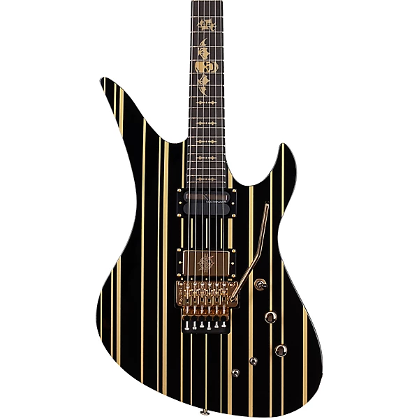 Synyster Gates Custom S Electric Guitar Gloss Black with Gold Pinstripe