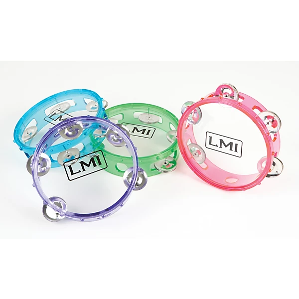 Transparent Tambourine with Head Pink