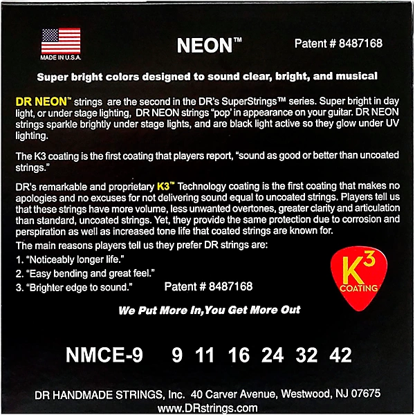 Hi Def NEON Multi Color Coated Lite Electric Guitar Strings