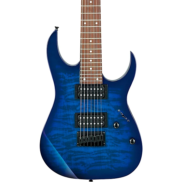 Ibanez GRG7221QA 7 String Electric Guitar Transparent Blue Burst