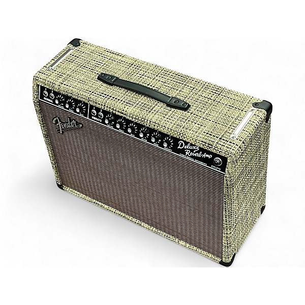 Used Fender Limited '65 Deluxe Reverb   Chilewich Bark Tube Guitar Combo Amp