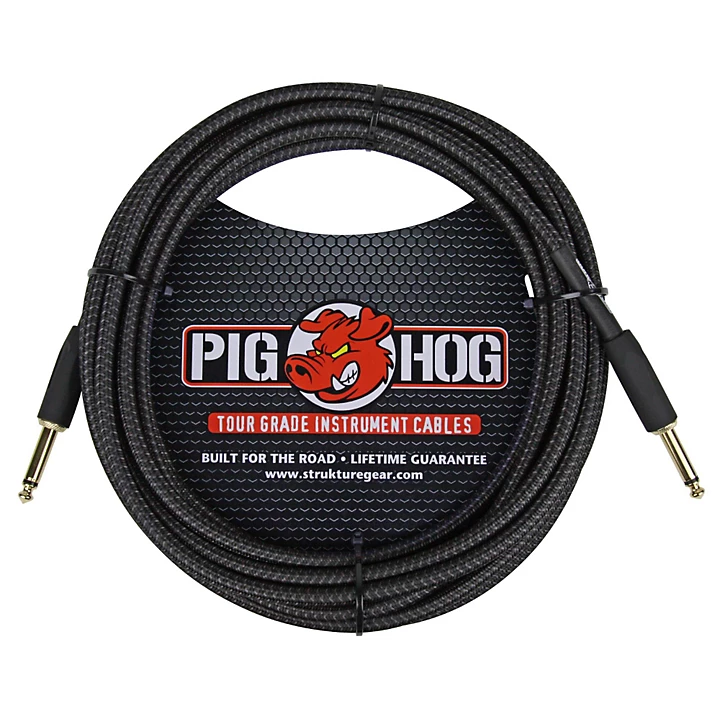 Instrument Cable Black Woven 1 4 to 1 4 10 ft 20 ft Black Woven