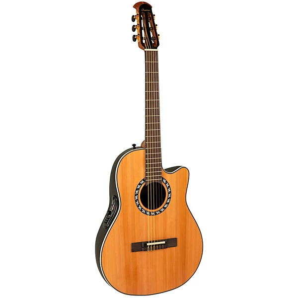 Ovation 1773AX 4 G Pro Series Mid Depth Nylon String Classical Acoustic Electric Guitar Natural