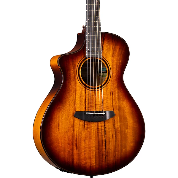 Breedlove Pursuit Exotic All Myrtlewood Left Handed Concert Acoustic Electric Guitar Tiger's Eye