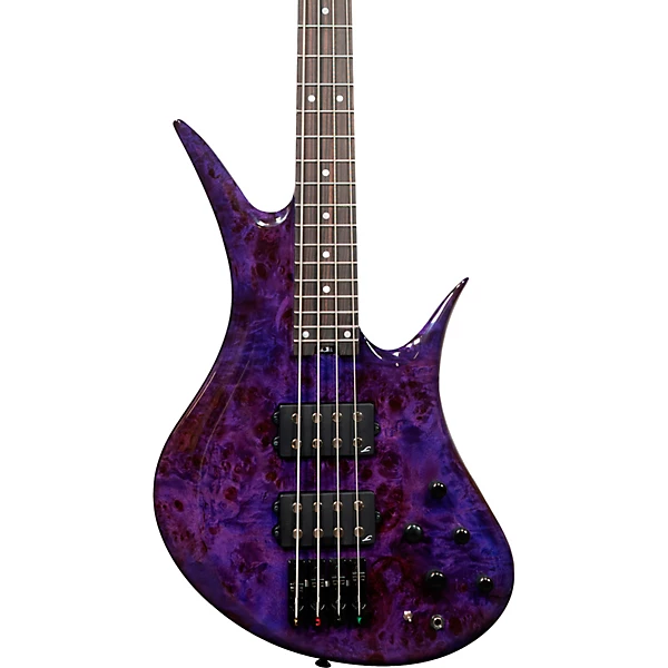 Helio 4 string Bass Super Shred Series Electric Guitar Magenta Burl