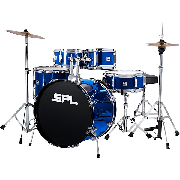 Junior Kicker 5 Piece Drum Set Metallic Blue